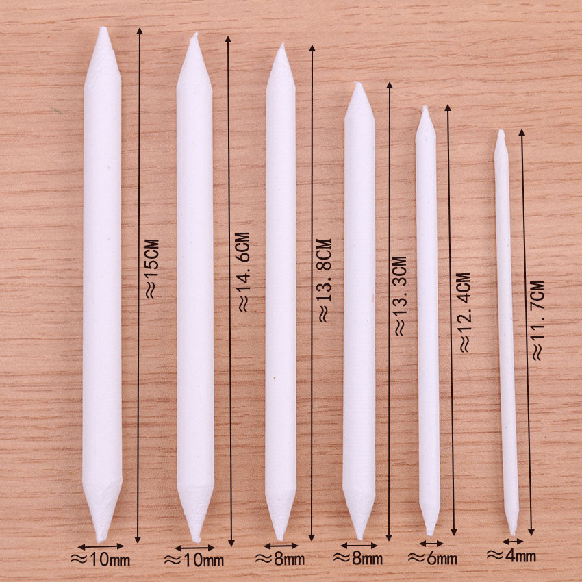 6pcs/set Blending Stump Smudge Stick Tortillon Sketch Art Drawing