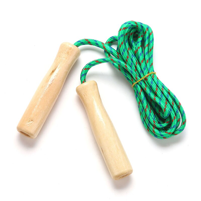 SharpointHome Wooden Handle Jump Rope Sports Body Building Fitness Skipping Equipment Random Color