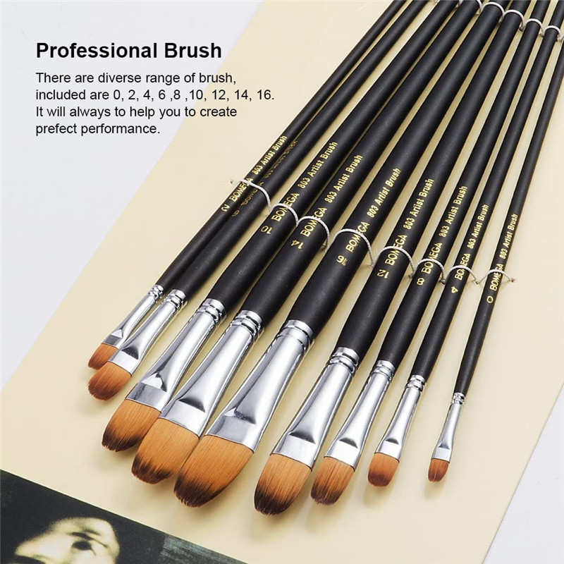 Genixart filbert paint brushes set, 6 pcs artist paintbrushes for acrylic  oil watercolor gouache painting, premium nylon hair art pain